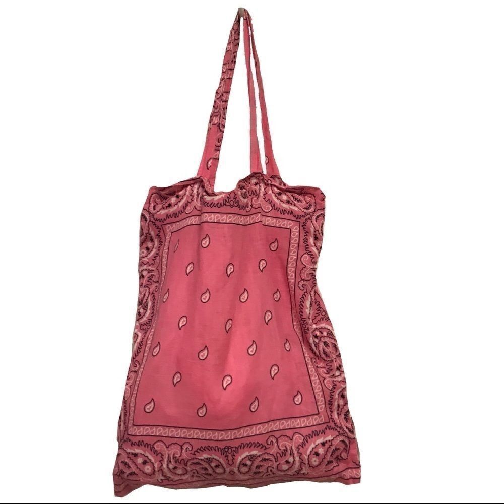 Bandanna Paisley Bohemian Festival Pink Tote Shoulder Bag
